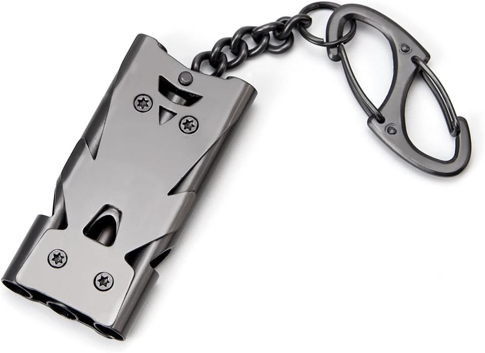 Skiennix Emergency Whistle Keychain - High Decibel Stainless Steel Safety Device