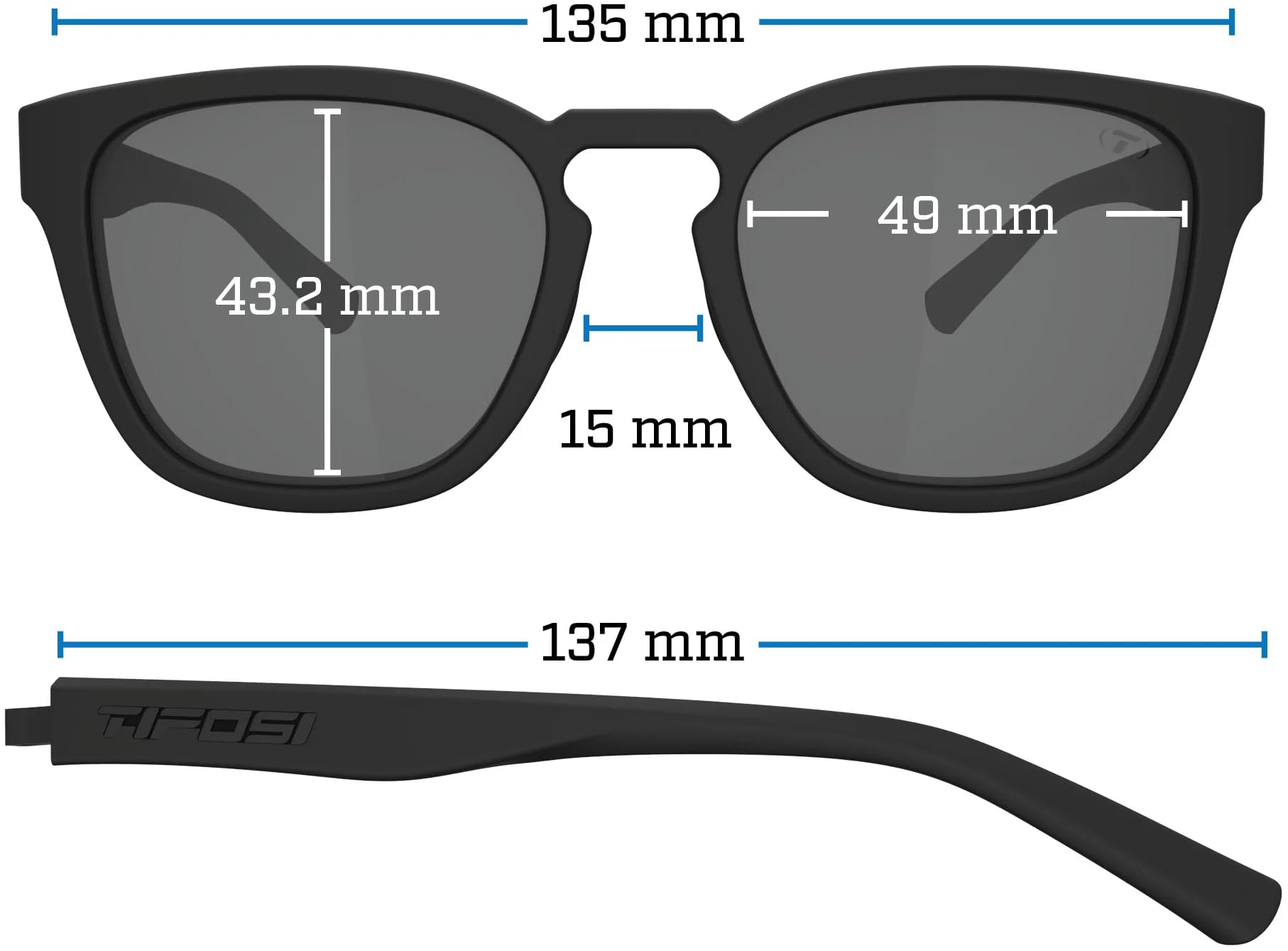 Tifosi Optics Smirk Sunglasses (Electric Blue, Sky Blue Mirror with AR)