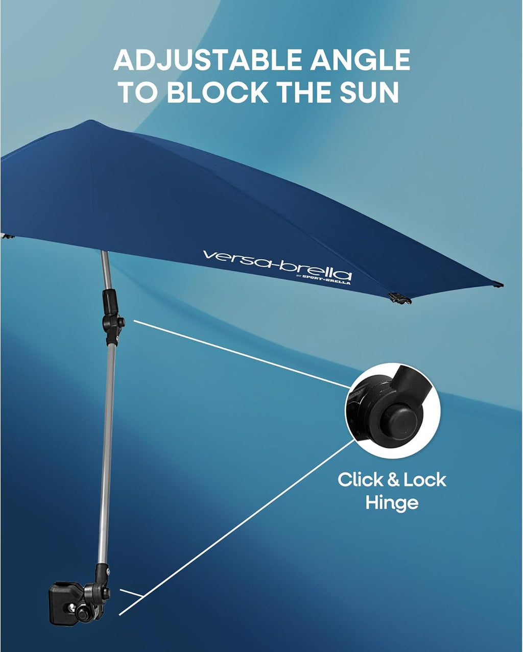 Sport-Brella Versa-Brella SPF 50+ Adjustable Umbrella - Universal Clamp for Ultimate Sun Protection