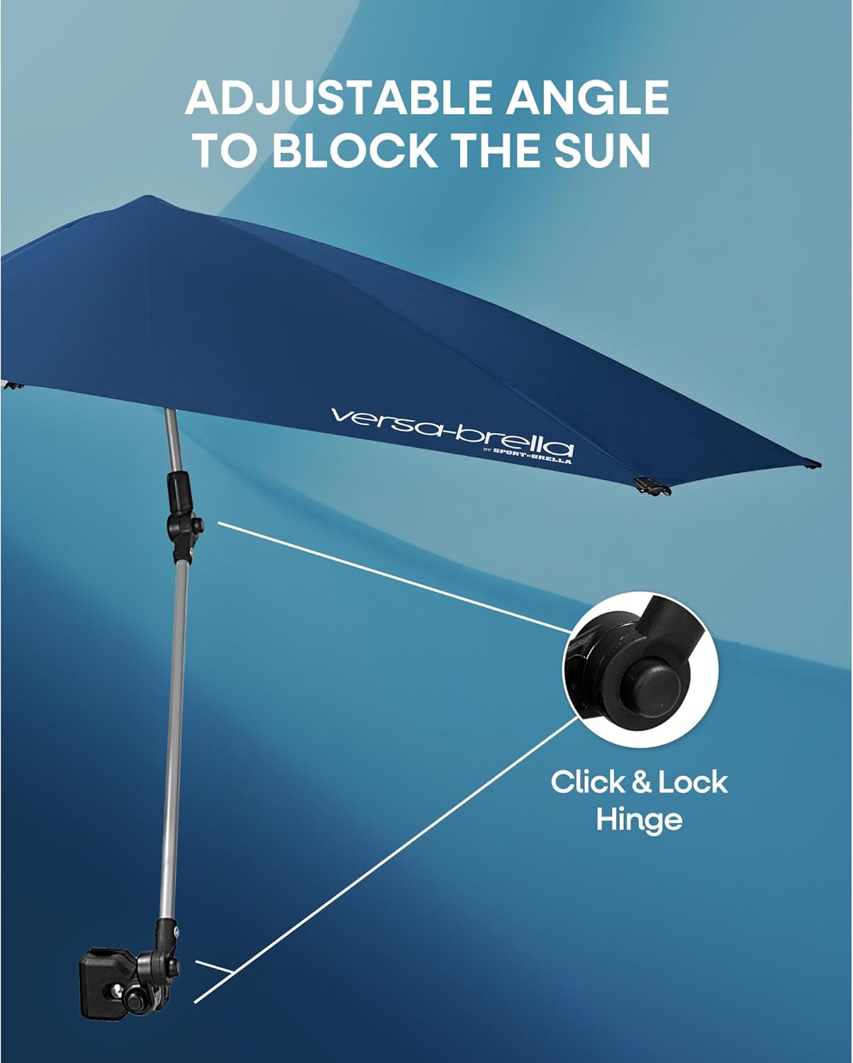 Sport-Brella Versa-Brella SPF 50+ Adjustable Umbrella - Universal Clamp for Ultimate Sun Protection