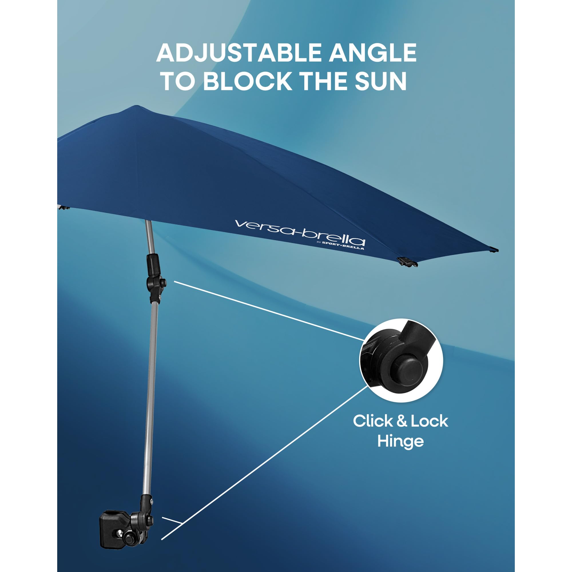 Sport-Brella Versa-Brella 4-Way Swiveling Sun Umbrella (Firebrick Red), Regular