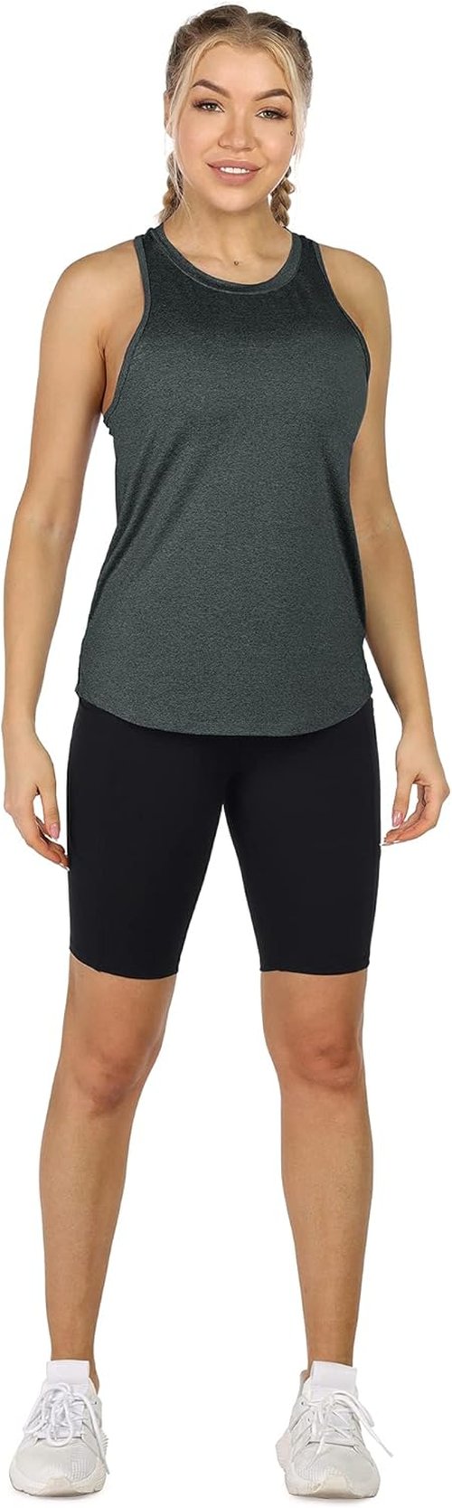 Icyzone Women's Racerback Workout Tank Tops - Pack of 3 Athletic Yoga & Gym Shirts