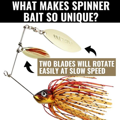 Lunkerhunt Impact Ignite - Fast-Sinking Spinnerbaits with 2 Willow Leaf Blades | Ideal for Bass & Trout Fishing