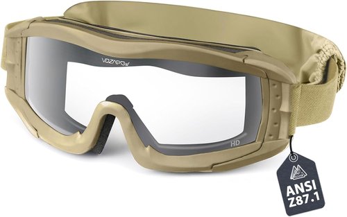Airsoft Goggles - Anti-Fog Protection with ANSI Z87.1 Standards | 3 Lenses in Gray and Red