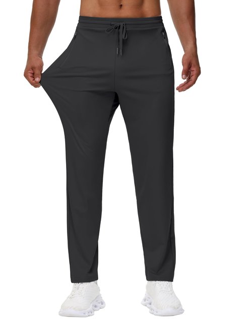 MIVEI Men's 34" Tall Sweatpants - Lightweight Athletic Workout Running Traning Track Joggers Pants with Zipper Pockets