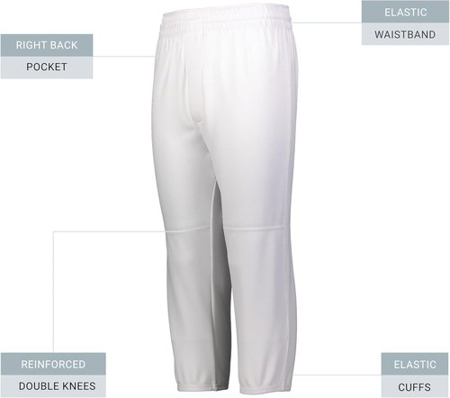 Augusta Sportswear Youth Gamer Baseball Pants - Soft & Comfortable Pull-Up Design | Elastic Waistband