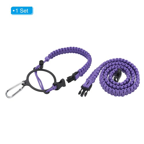 PATIKIL Water Bottle Holder, Paracord Handle Lanyard Strap Carrier with Ring for 12oz to 64oz Wide Mouth Bottles, Purple
