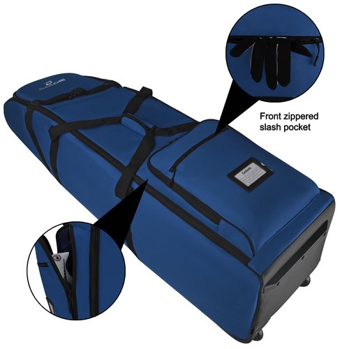 Goloni Golf Travel Bag with Wheels for Airlines, Heavy Duty Golf Club Travel Case, Water Resistant Golf Bag Cover for Air Travel, Portable Foldable Golf Luggage for Men Women
