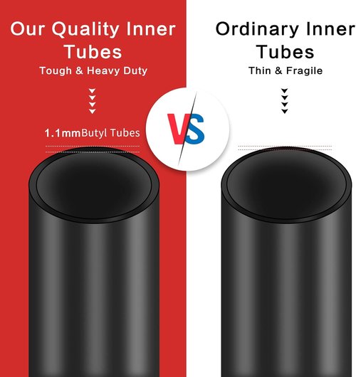 Heavy Duty Bike Tubes - 2PCS Schrader Valve Inner Tubes for 16" to 27.5" Bikes | Durable & Reliable
