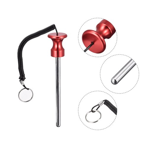 uxcell 8mm x 125mm Weight Stack Pin with Pull Rope Magnetic Strength Training Equipment Accessories for Fitness Training Red