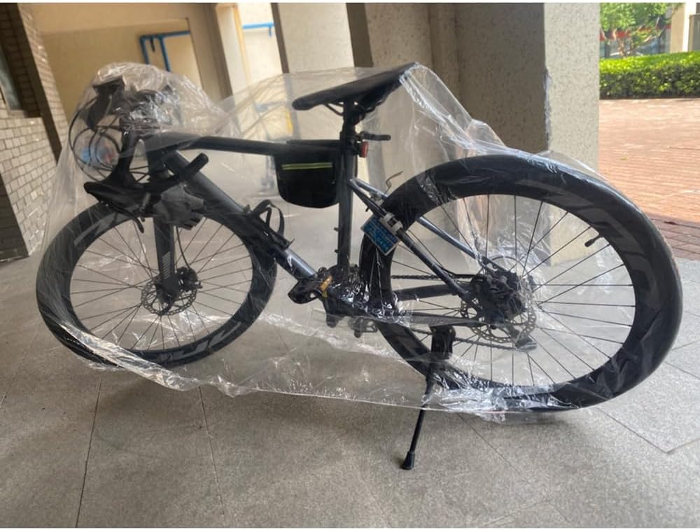 Skiennix Bike Covers - 2 Pack Disposable Clear PEVA Waterproof Outdoor Protection | Lightweight Dust Covers for All Bikes