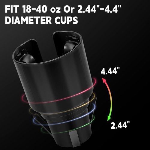 2 Pack Universal Golf Cart Cup Holder for 1 lb Portable Propane Heater, Fits 18-40 oz Water Bottles, Anti-Tip Design, Compatible with Yamaha, EZGO, and Club Car, Outdoor Essential Accessory, Black