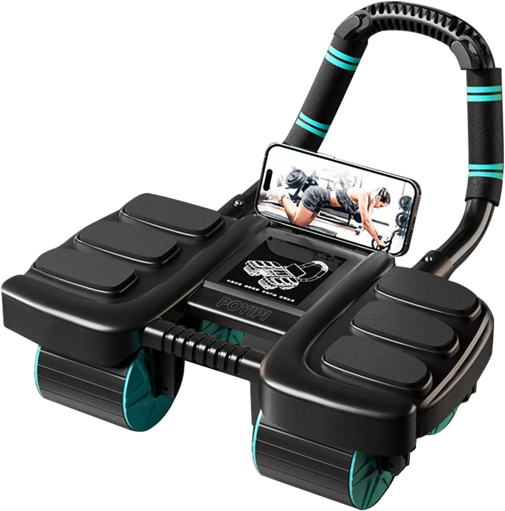 Skiennix Ab Wheel Roller - Upgraded Automatic Rebound with Elbow Support | Core Workout Equipment for Home Gym