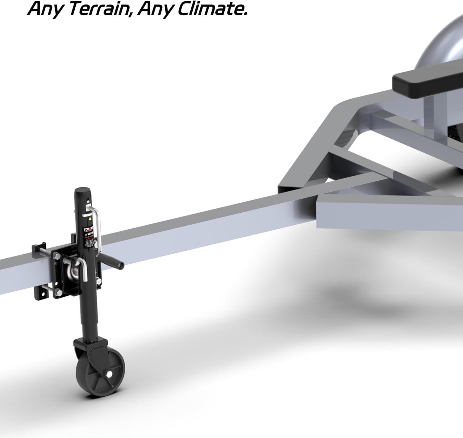 1200 lbs Trailer Jack - Bolt-On Tongue Jack with 10" Lift for RVs, Boats, Trailers & More