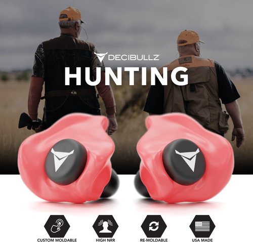 Decibullz Custom Molded Earplugs - Pro Pack for Ultimate Noise Reduction | Red Color