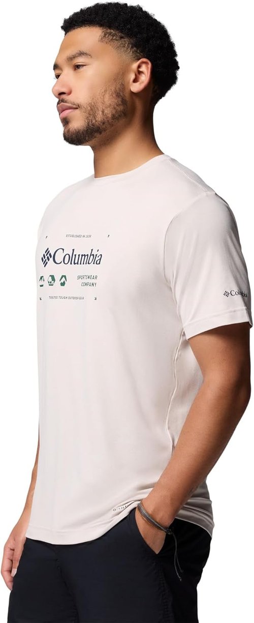 Columbia Men's Kwick Hike Tee - Comfortable Graphic Short Sleeve Shirt for Outdoor Adventures