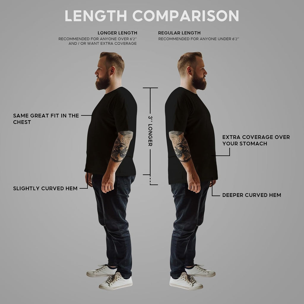 Skiennix Men's Big & Tall T-Shirts | Casual Stretch Short-Sleeve Tee in 3XL-8XL Sizes