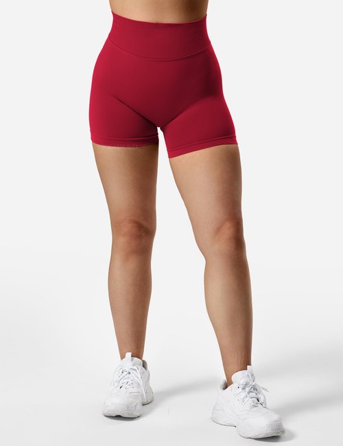 YEOREO SoftHue Women Workout Gym Impact Shorts Hidden Scrunch Butt Lifting 2.5"/3.6"/4.5"/6" Seamless Shorts Wine M