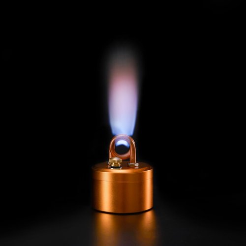 Portable Mini Camping Alcohol Stove - Solid Shell Powerful Safe Spirit Burner Strong Fire Burning for Outdoor Hiking Cooking Backpacking 50ml Golden Color