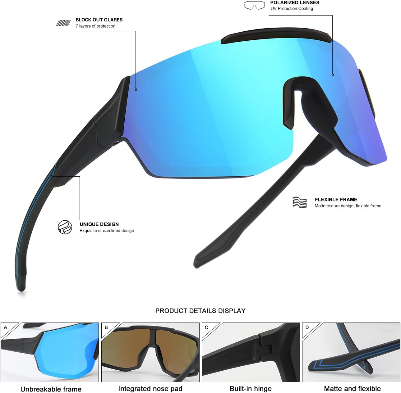 SEKKAF 3Pack Youth Baseball Sunglasses for Boys Girls Kids Sports Softball Cycling Sun Glasses UV Protection Goggles