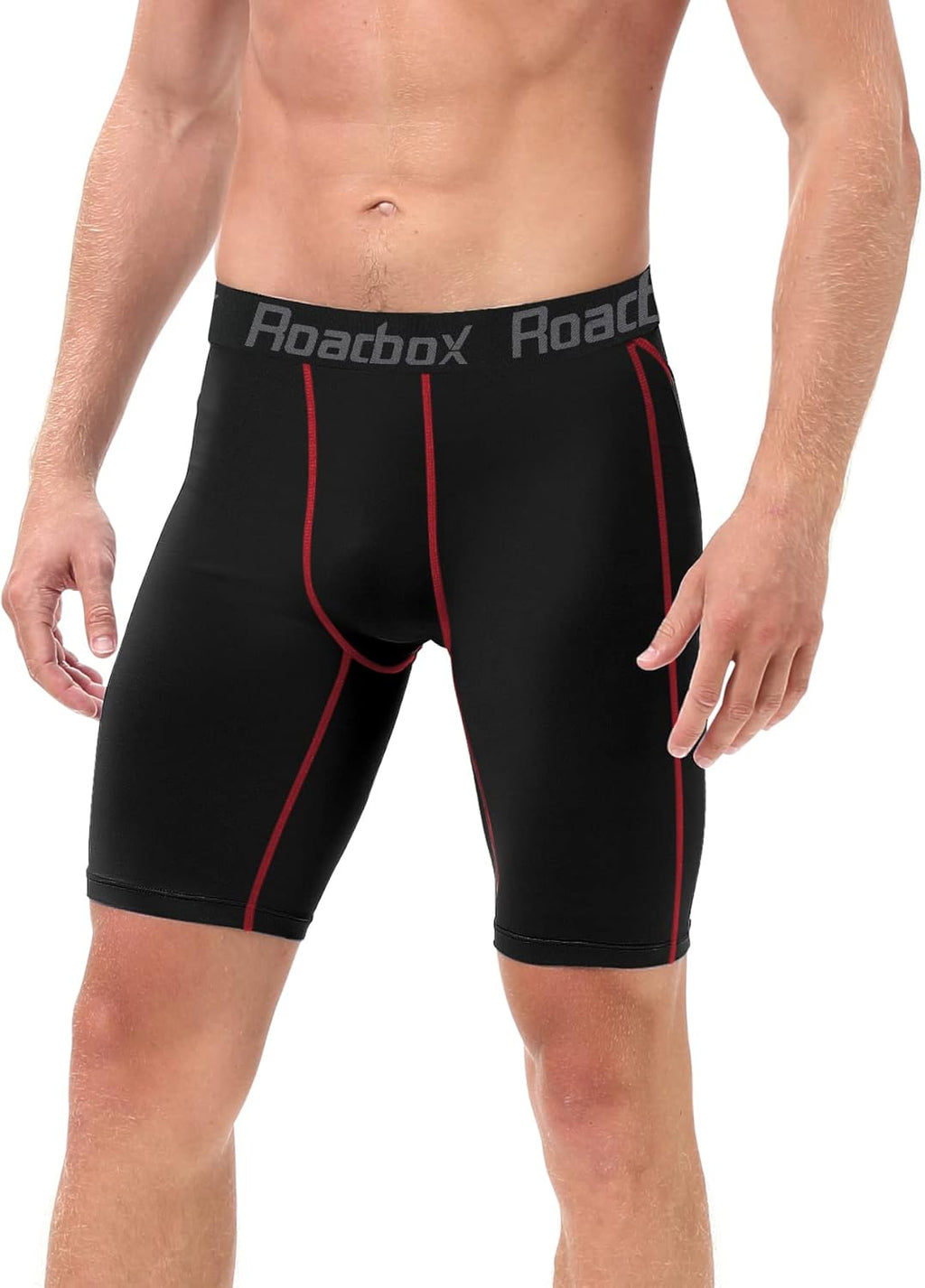 Roadbox Compression Shorts - Men's 3 Pack Athletic Workout Underwear | Spandex Base Layer Boxer Briefs