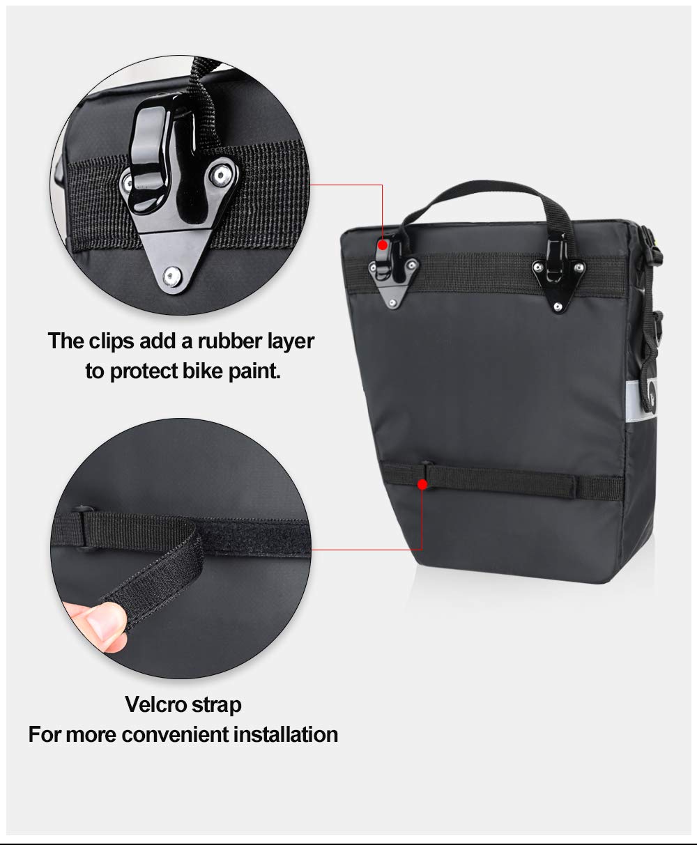 Rhinowalk 3 IN 1 Bike Pannier Bag Multifunctional Bicycle Rear Rack Carrier Bag Backpack with Raincover
