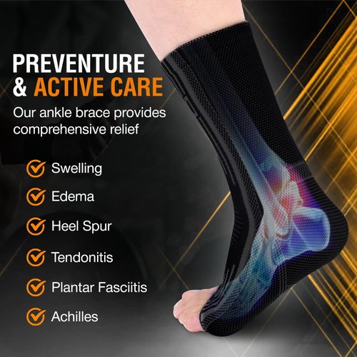 Doc Miller Plantar Fasciitis Compression Socks (Toeless Sleeve), 20–30 mmHg Foot & Ankle Compression Sleeve with Ankle Brace Support for Heel & Arch Pain, Arthritis, Tendonitis & Swelling (1 Pair)