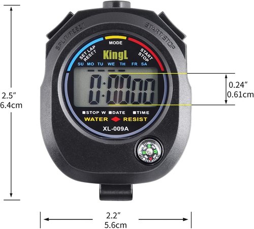 KingL Digital Stopwatch Timer - Interval Timer with Large Display.