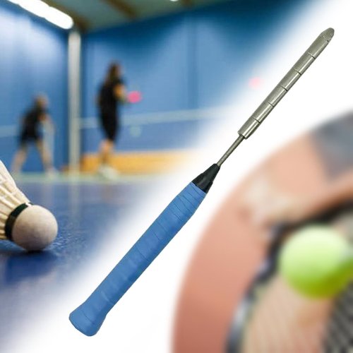 DYNWAVE Badminton Trainer Badminton Racket Swing Trainer Pole Practical Stainless Steel Weight Block Rod Badminton Training Racket for