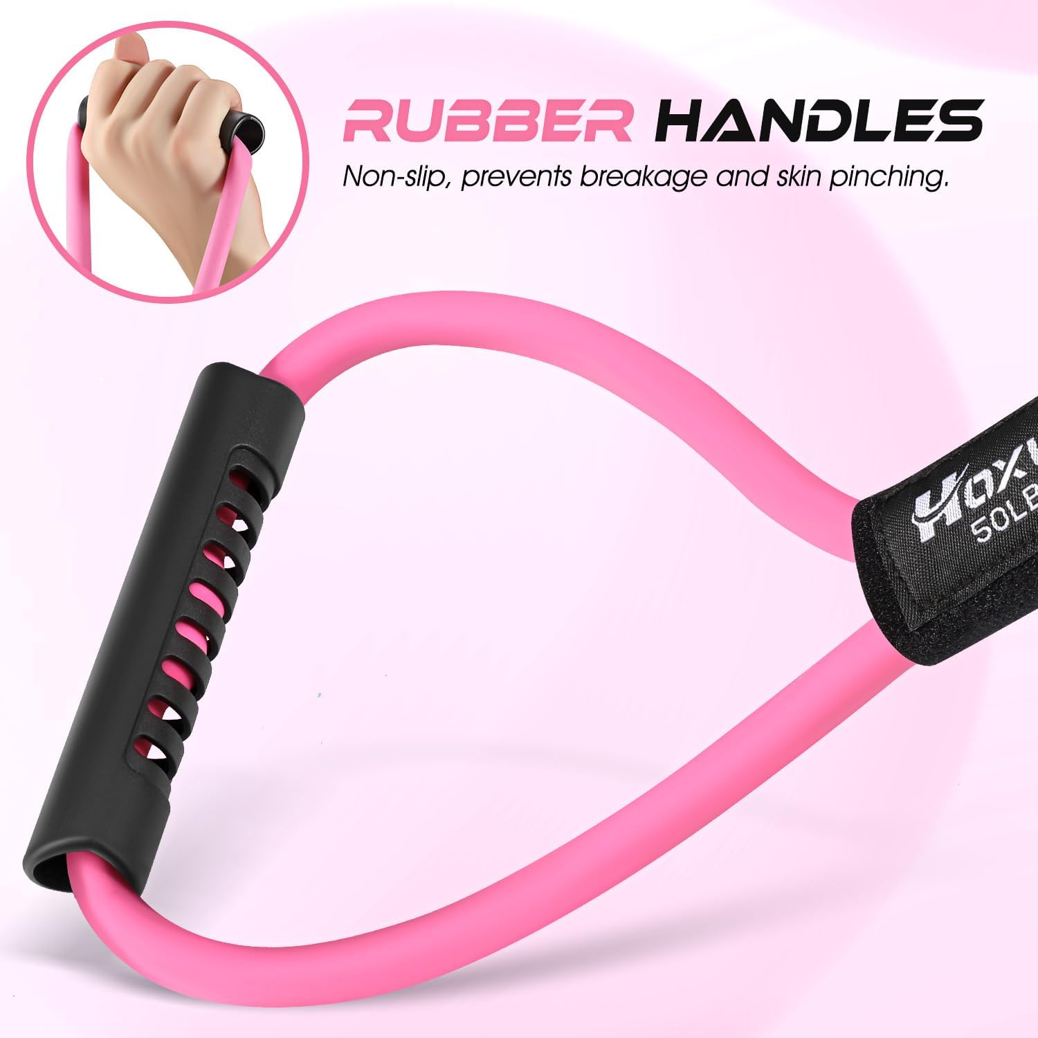 Skiennix Resistance Bands - Figure 8 Exercise Bands with Handles for Strength Training & Physical Therapy