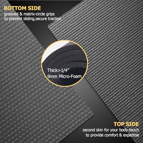 Gxmmat Large Yoga Mat 6'X4' Black - Non-Slip 7mm for Yoga, Pilates & Exercise