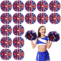Yunsailing 50 Pcs Cheerleading Pom Poms Bulk with Handles - Red, Blue & Silver