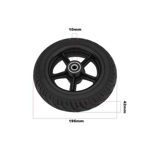 YINETTECH Electric Scooter Solid Wheel with Hub 8 Inch Rubber Tyre 200x50 Front Wheel Compatible with Small Dolphin Compatible with Binglan Compatible with Shengte