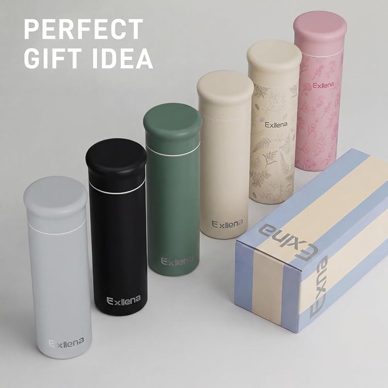 10oz Insulated Water Bottle with Leak-Proof Lid — Slim Stainless Steel Bottle for Espresso & Travel, Butter Cream Edition