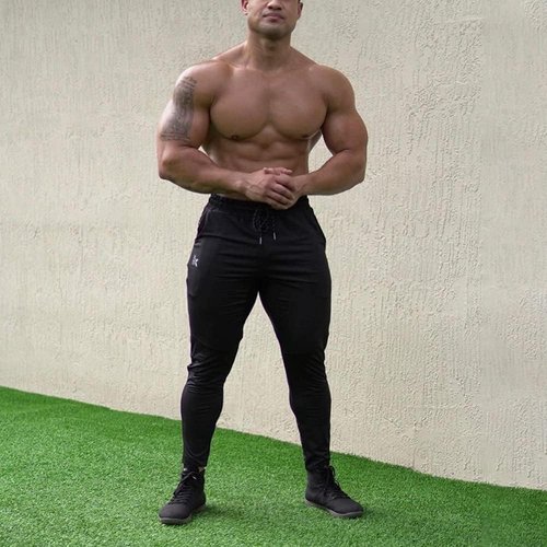 BROKIG Men's Lightweight Gym Jogger Pants - Comfortable Workout Sweatpants with Zip Pocket