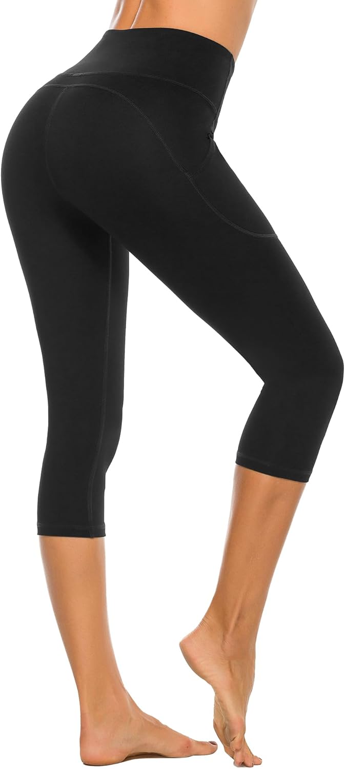 Stelle Women's Capri Yoga Pants - High Waisted Leggings with Pockets for Ultimate Comfort