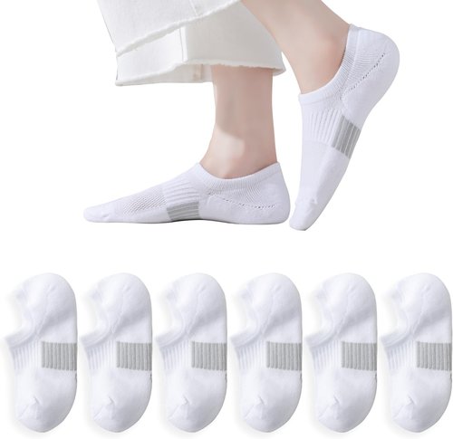 EPEIUS No Show Socks for Women - Cushioned Athletic Ankle Footies | 3/6 Pairs, Non-Slip Design