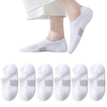EPEIUS Thick No Show Socks for Women Athletic Ankle Socks Cushioned Running Low Cut Non Slip Invisible Liner Size 5-8 (White 6 Pairs M)