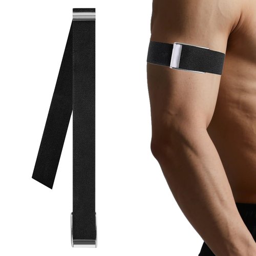 VANEST Arm Bicep Band Compatible with Whoop 5.0 One+Peak Fitness Life Tracker, Waterproof, Health and Fitness Wearable Heart Rate Monitor Accessories with Metal U Shape (Not for Gen 4) (Black)