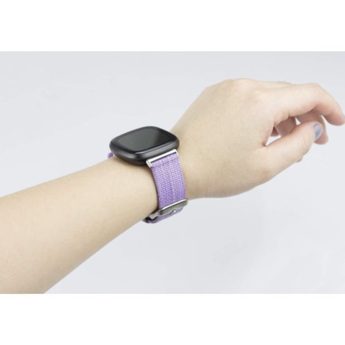 Mtozon 2-Pack Bands Compatible with fitbit Sense 2/Versa 4/Versa 3/Sense, Breathable Woven Fabric Strap, Adjustable Replacement Wristbands for Women Men, Lavender+ Pink