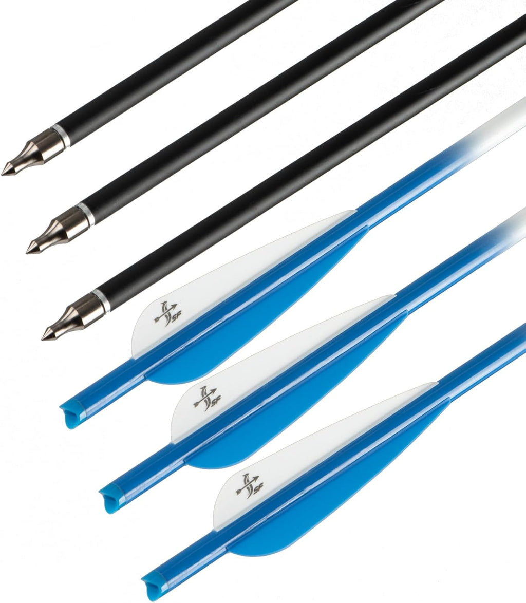 S F Crossbow Bolts - Carbon Arrows for Hunting & Target Practice | Pack of 12
