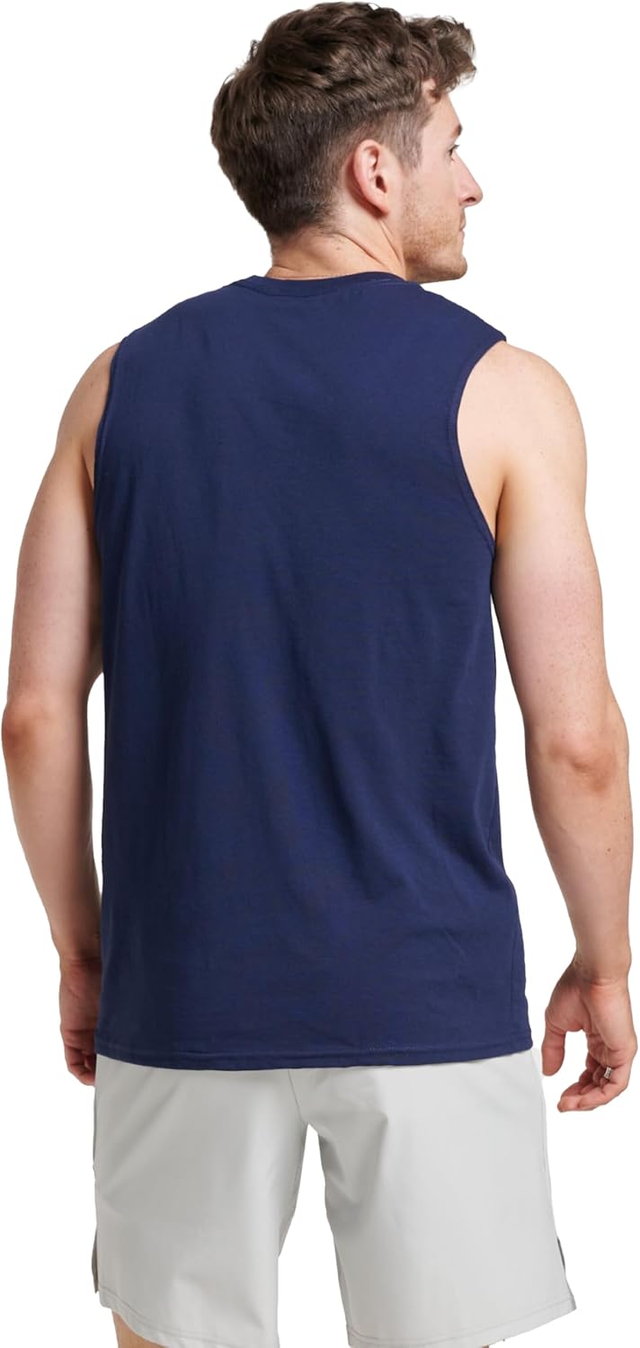 Russell Athletic Men's Dri-Power Muscle Shirt - Moisture Wicking & Odor Protection | UPF 30+, Sizes S-4X