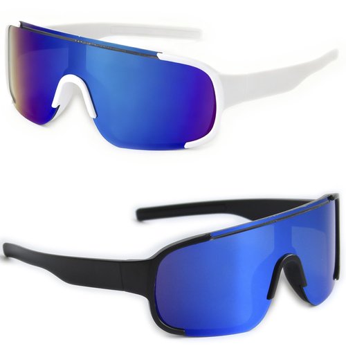 LOOVILEN 2-Pack Kids Youth Baseball Sunglasses for Boys Girls 4-12 - Unbreakable Solid Arm Sports Shades UV400 Protection Goggles Green Blue Silver