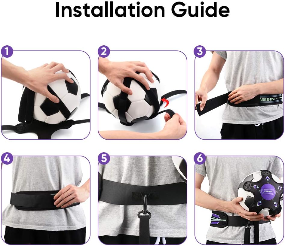 Soccer Ball/Volleyball Training Equipment, Solo Soccer Kick Trainer for Kids Adults, Soccer Practice Aid Bungee Waist Belt