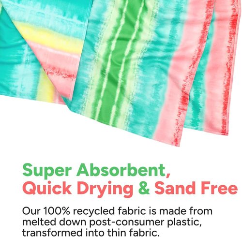 Dock & Bay Beach Towel - Quick Dry & Sand Free - Compact & Lightweight - Watermelon Sugar - Large (160x90cm)