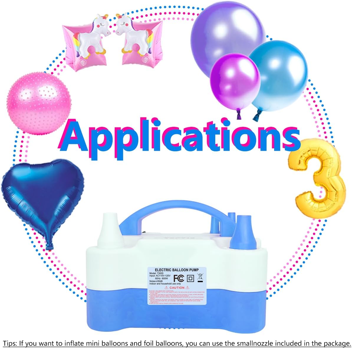 Skiennix Electric Balloon Pump - Portable 2 Modes Blower with 14 Arch Kits for Party Decoration