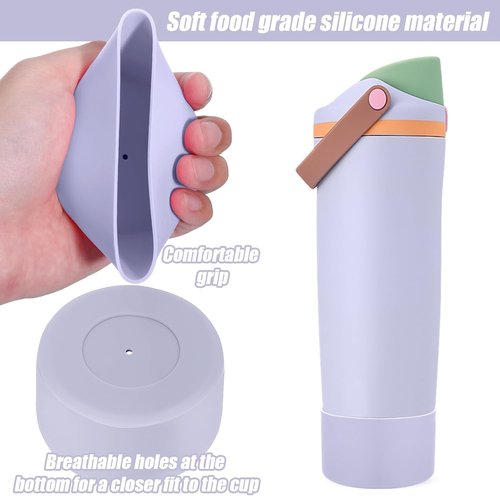 Mity Rain Protective Silicone Boots for Owala 30oz & 40oz FreeSip Sway Bottles - Light Purple, Enhance Stability & Prevent Scratches