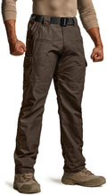 CQR Men's Tactical Pants, Water Resistant Ripstop Cargo Pants, Lightweight EDC Work Hiking Pants, Outdoor Apparel, Raider Dark Brown, 38W x 34L
