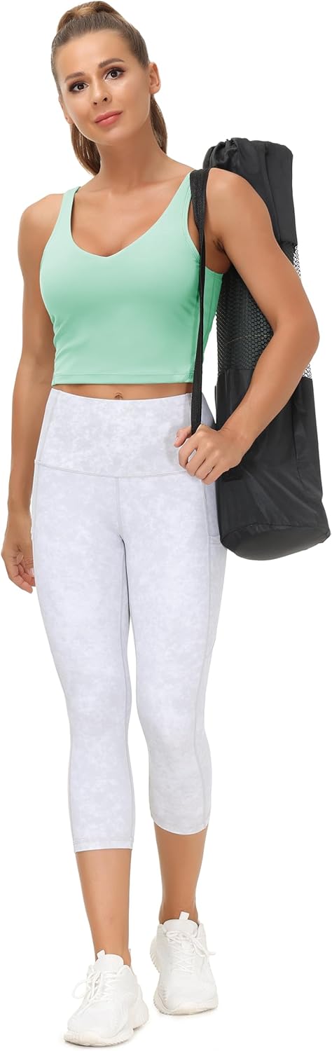 The Gym People Longline Sports Bra - Wirefree Padded Design for Medium Support