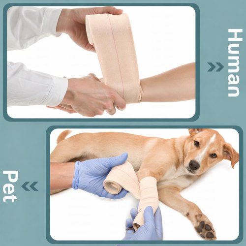 Nuanchu 2 Rolls Adhesive Elastic Tape Bandage Wrap Flexible Stretch Bandages for Sports Ankle, Knee and Wrist Pet Vet Horses Wrap(4 Inch Wide,Apricot)